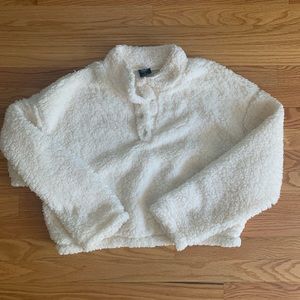 Pacsun Cropped Sherpa quarter zip.